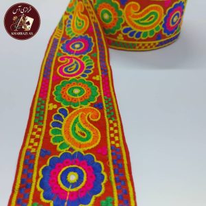 نوارسنتی طرح ترنج وگل عرض۸سانتی
